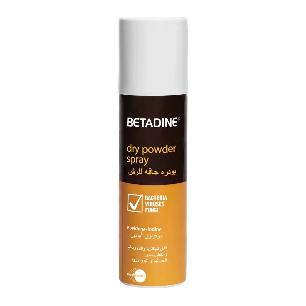 Betadine Dry Powder Antiseptic Spray For Burns & Wounds 55g