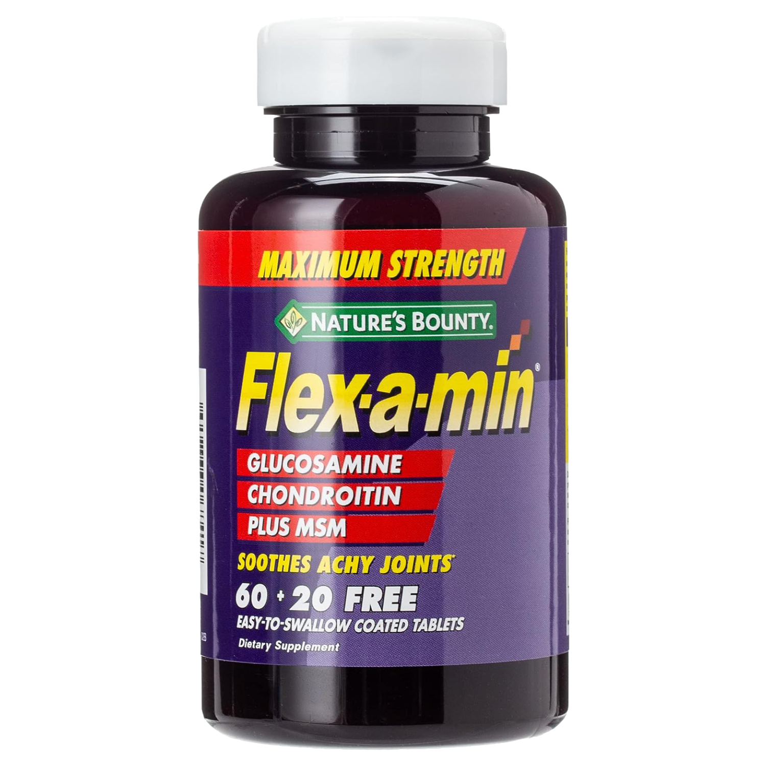 Back Image for Nature's Bounty Flex-a-min Tablets 60+20's