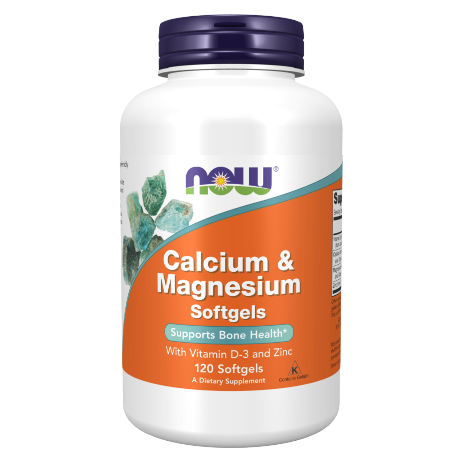 Now Calcium & Magnesium With Vitamin D3 & Zinc Softgel For Bone Health, Pack of 120's