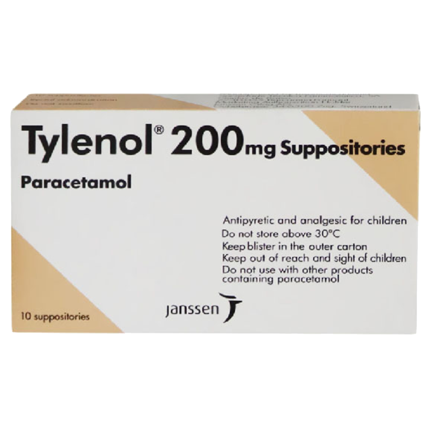 Back Image for Tylenol Suppository 200mg 10's