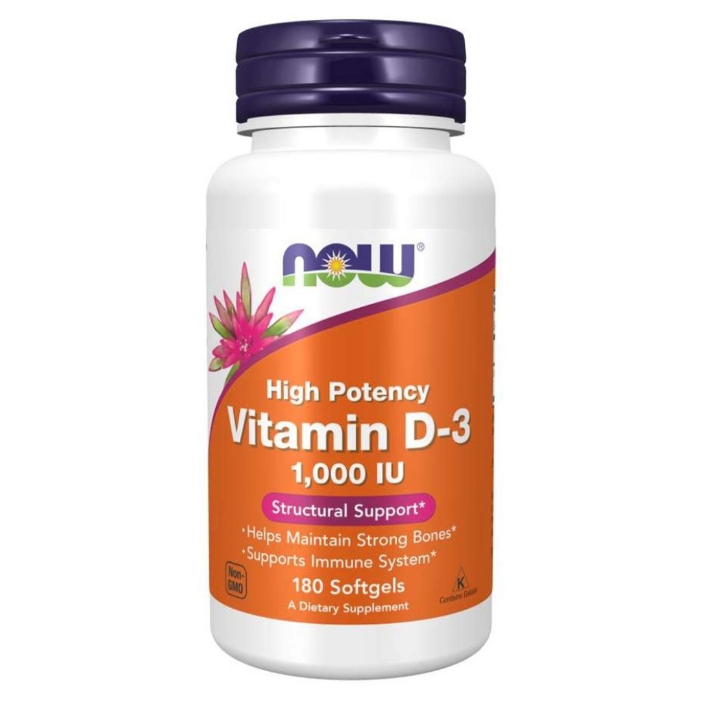 Now High Potency 1000IU Vitamin D3 Softgels For Strong Bones & Immunity, Pack of 180's