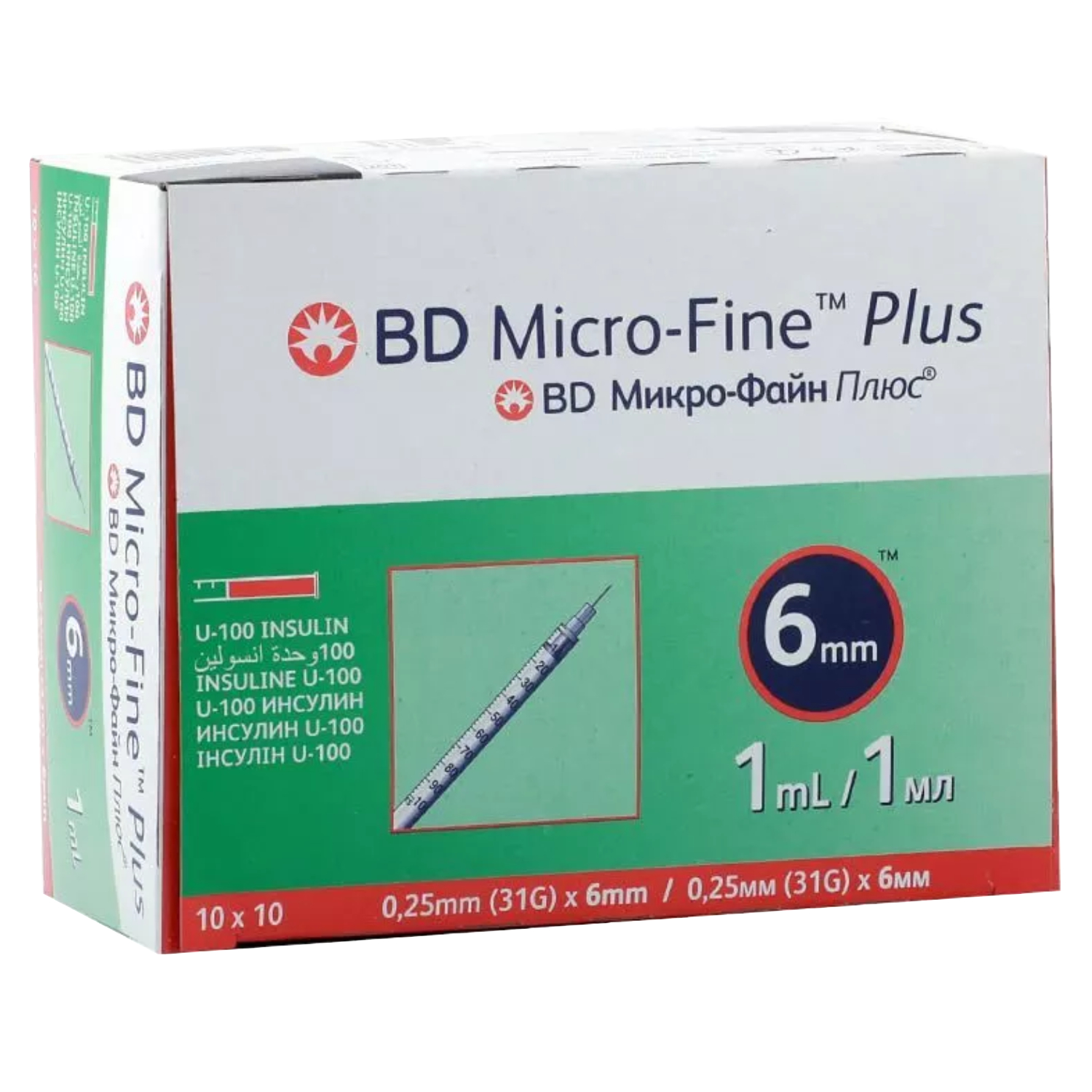 Back Image for BD MicroFine Plus 1ml Needle For Insulin Pen 35gx8mm 10's