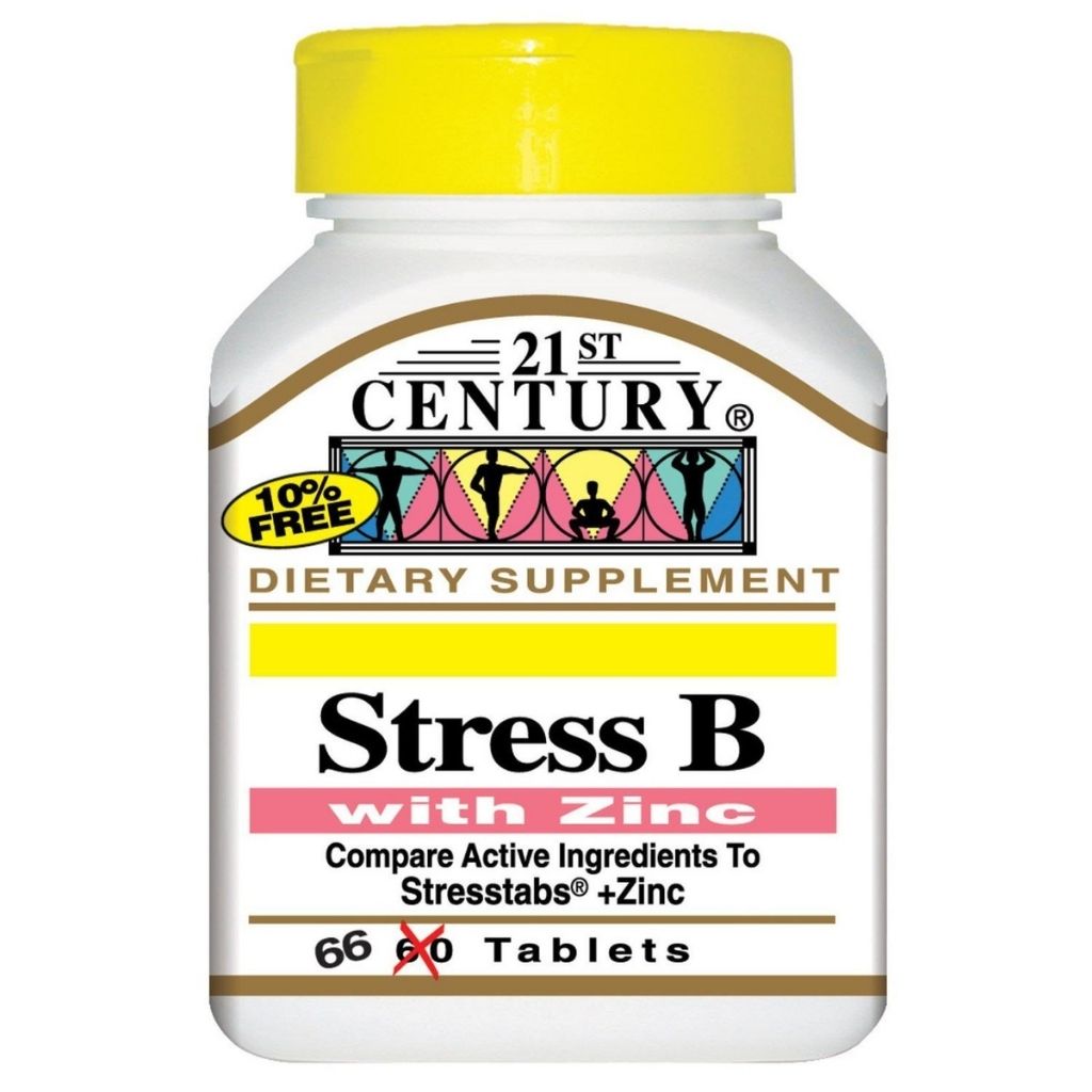 21st Century Stress B With Zinc Tablets, Vitamin & Mineral Supplement For Energy & Immune Support, Pack of 66's