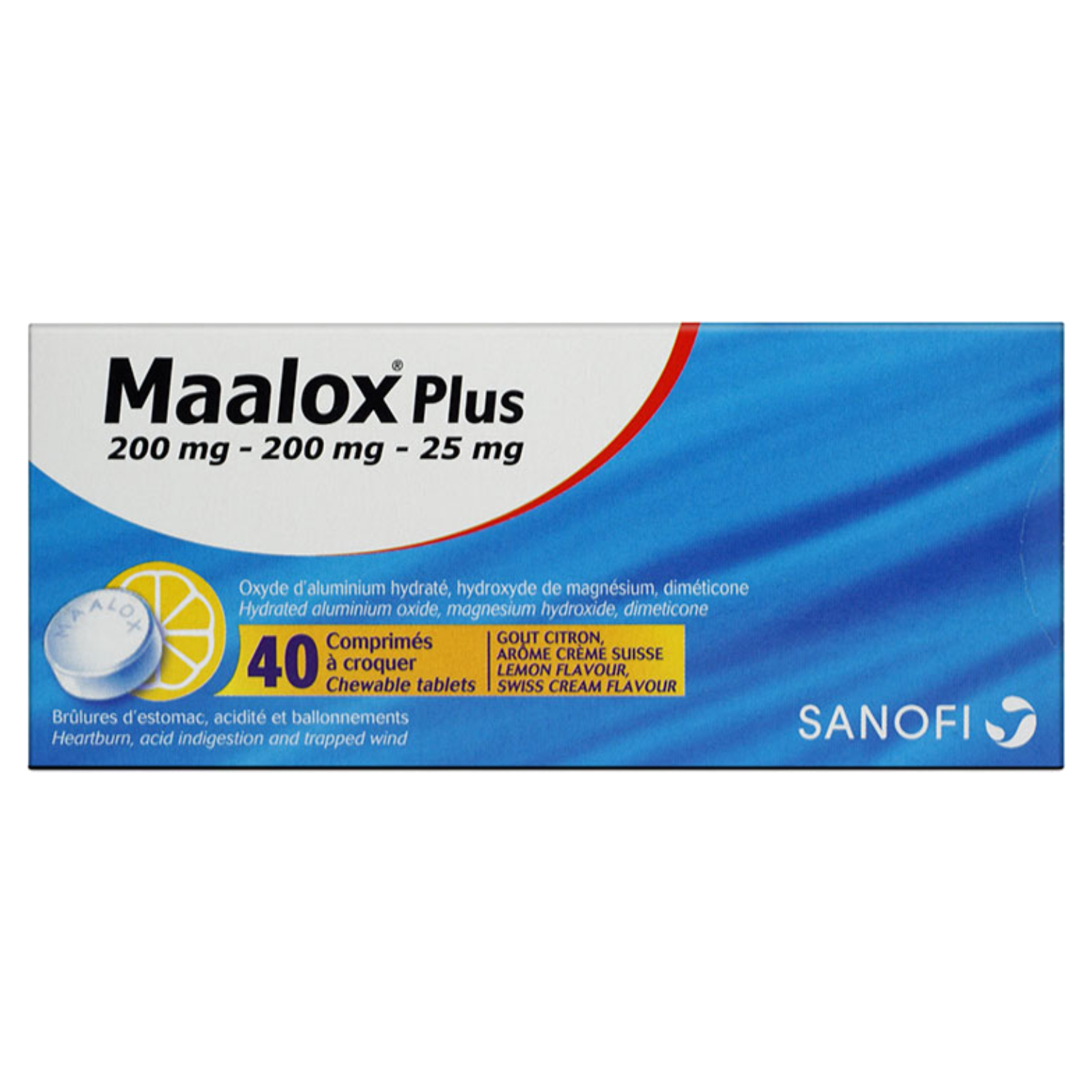 Back Image for Maalox Plus Suspension Tablets 40's