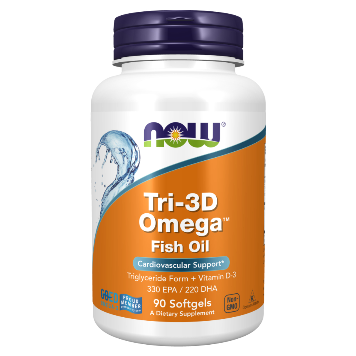 Back Image for Now Tri-3D Omega Cardiovascular Support Softgels 90's