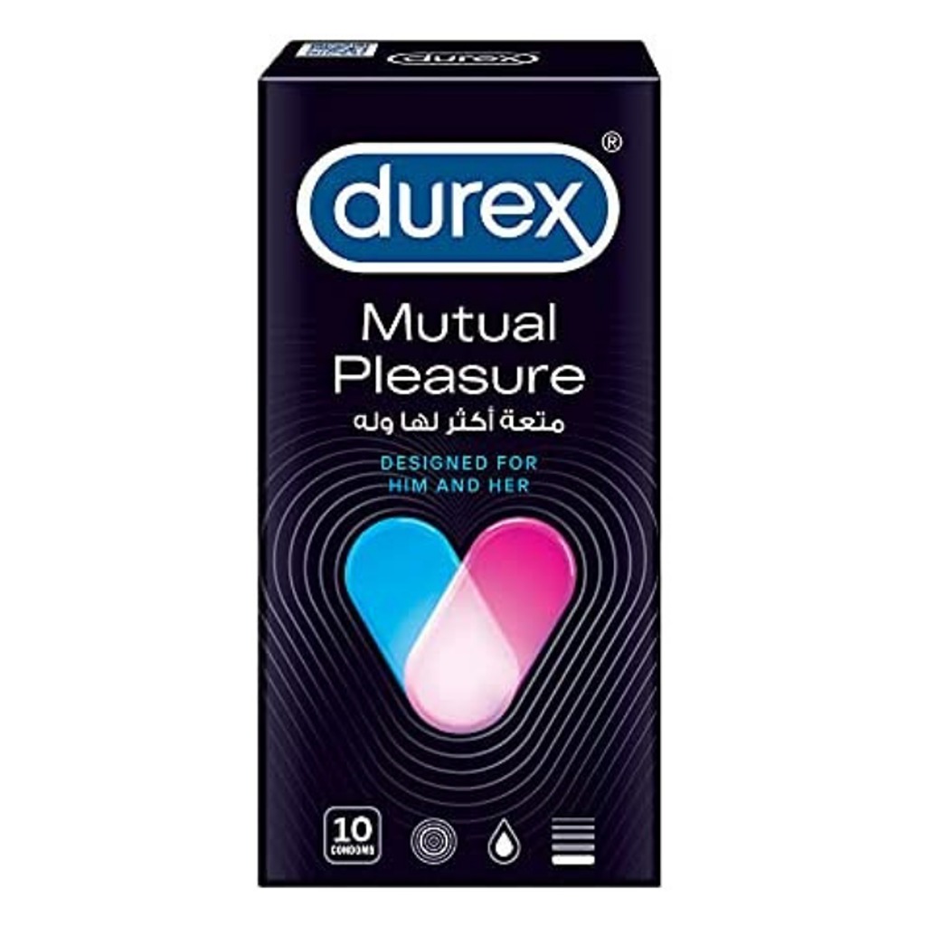 Durex Mutual Pleasure Condom With Ribs & Dots, Pack of 10's