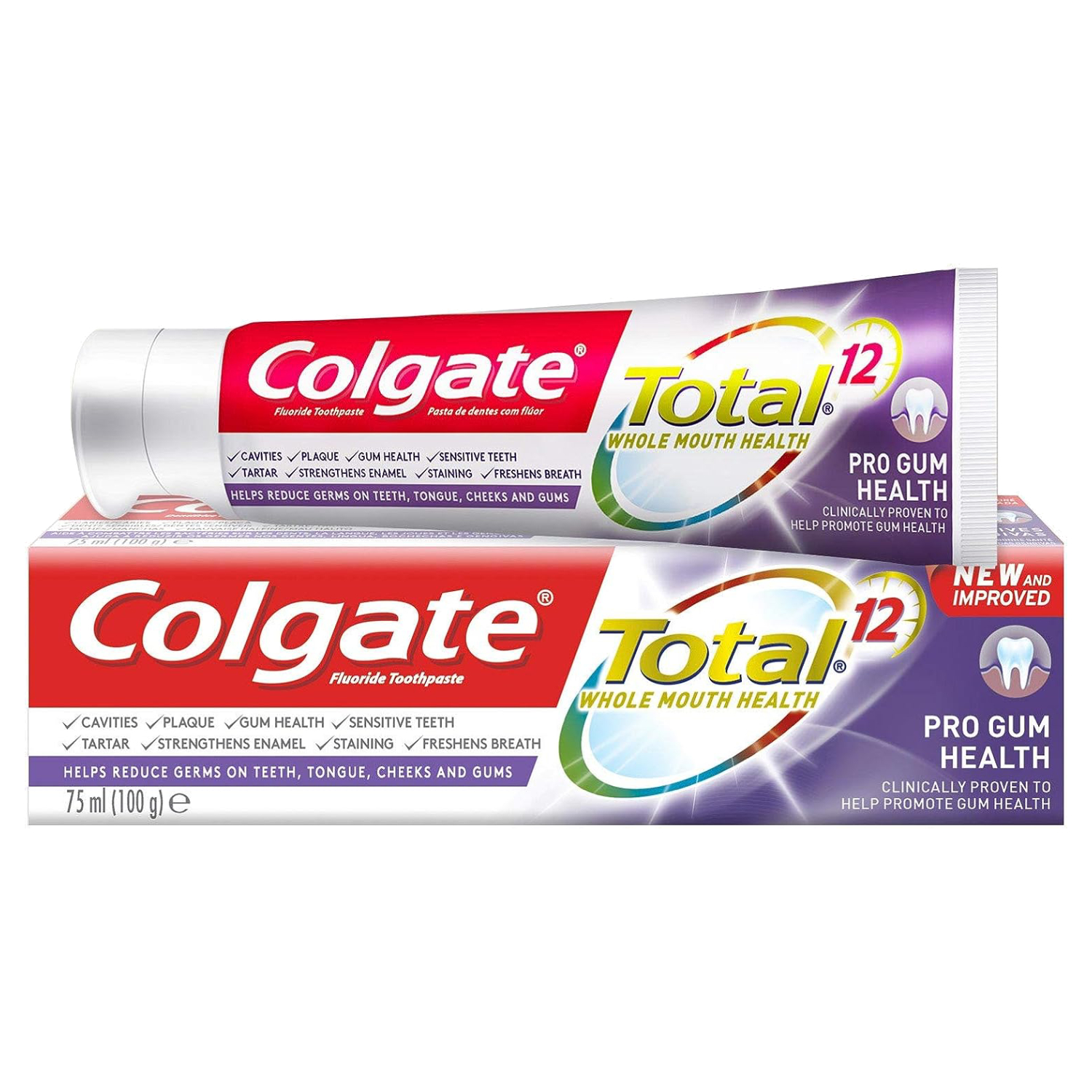 Back Image for Colgate Total 12 Pro Gum Health Toothpaste 75ml