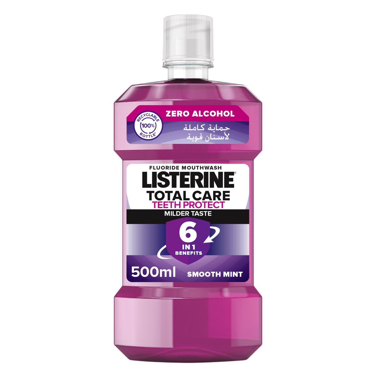 Back Image for Listerine Mouthwash Total Care Zero Alcohol Smooth Mint 500ml