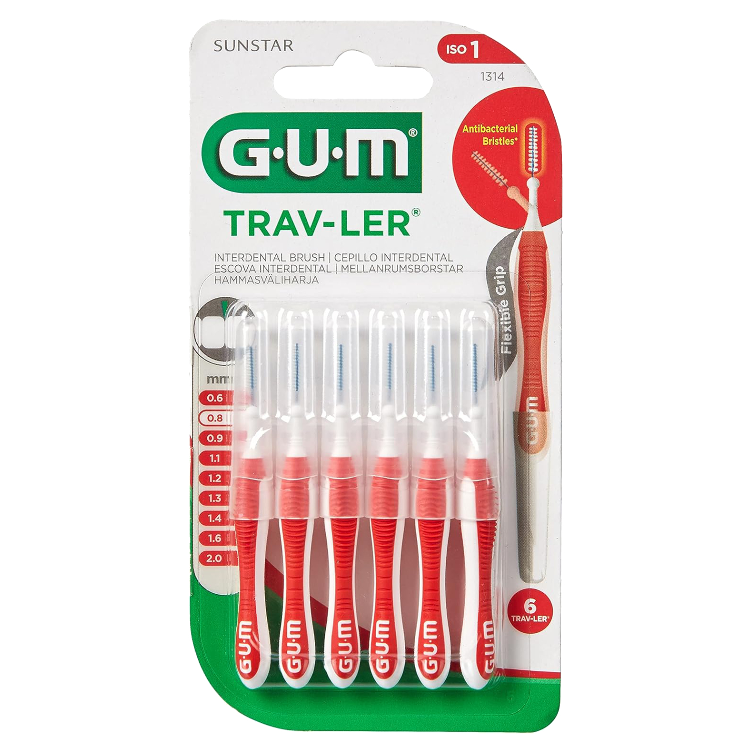 Back Image for Gum Trav-ler Interdental Brush 0.8mm