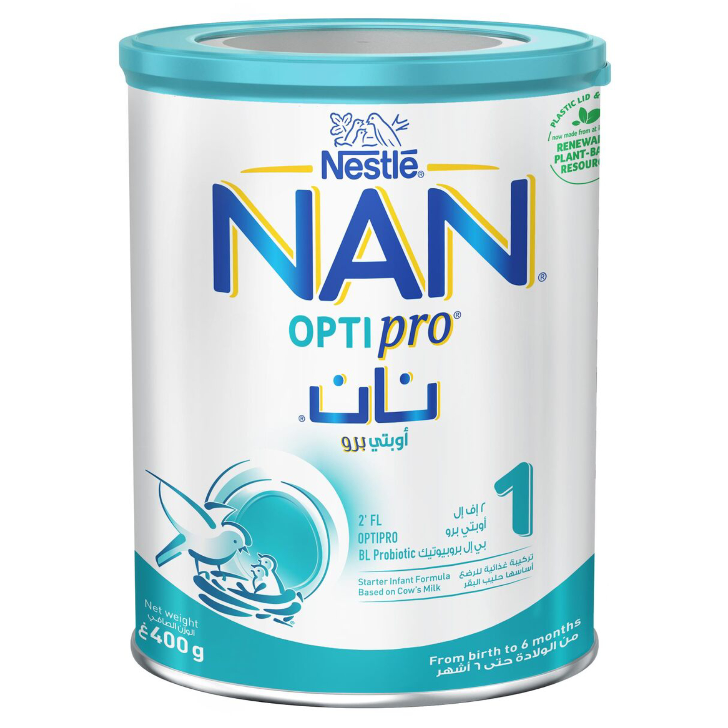 نستله نان Nestle NAN اوبتي برو المرحلة 1 من الولادة حتى 6 اشهر 400 جم