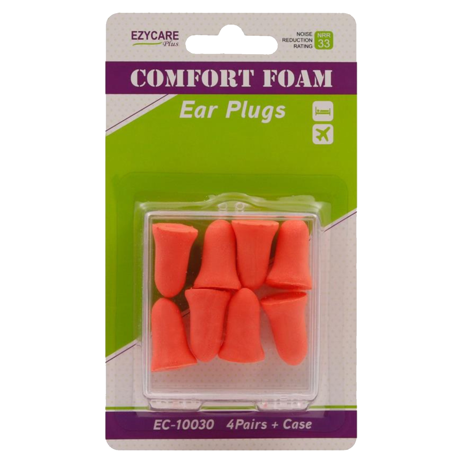 Back Image for Ezycare Comfort Foam Ear Plugs Pairs 4's