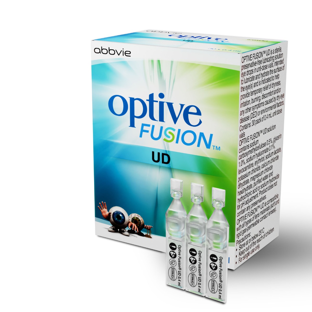 Optive Fusion UD 0.4ml Unit Dose Vials, Artificial Tears For Dry Eyes, Pack of 30's