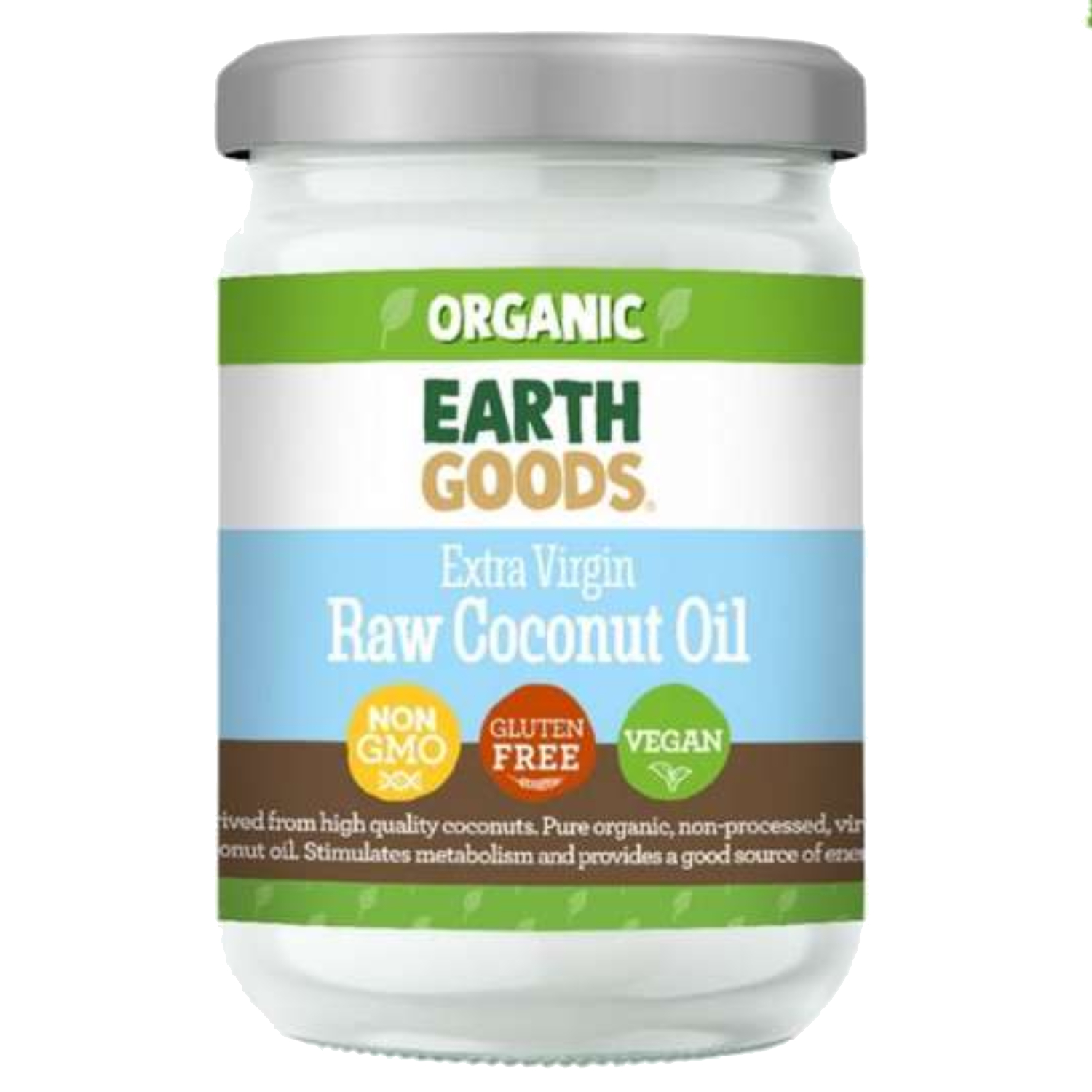 Back Image for Earth Goods Organic Extra Virgin Coconut Oil NON-GMO Gluten-Free Vegan 500ml