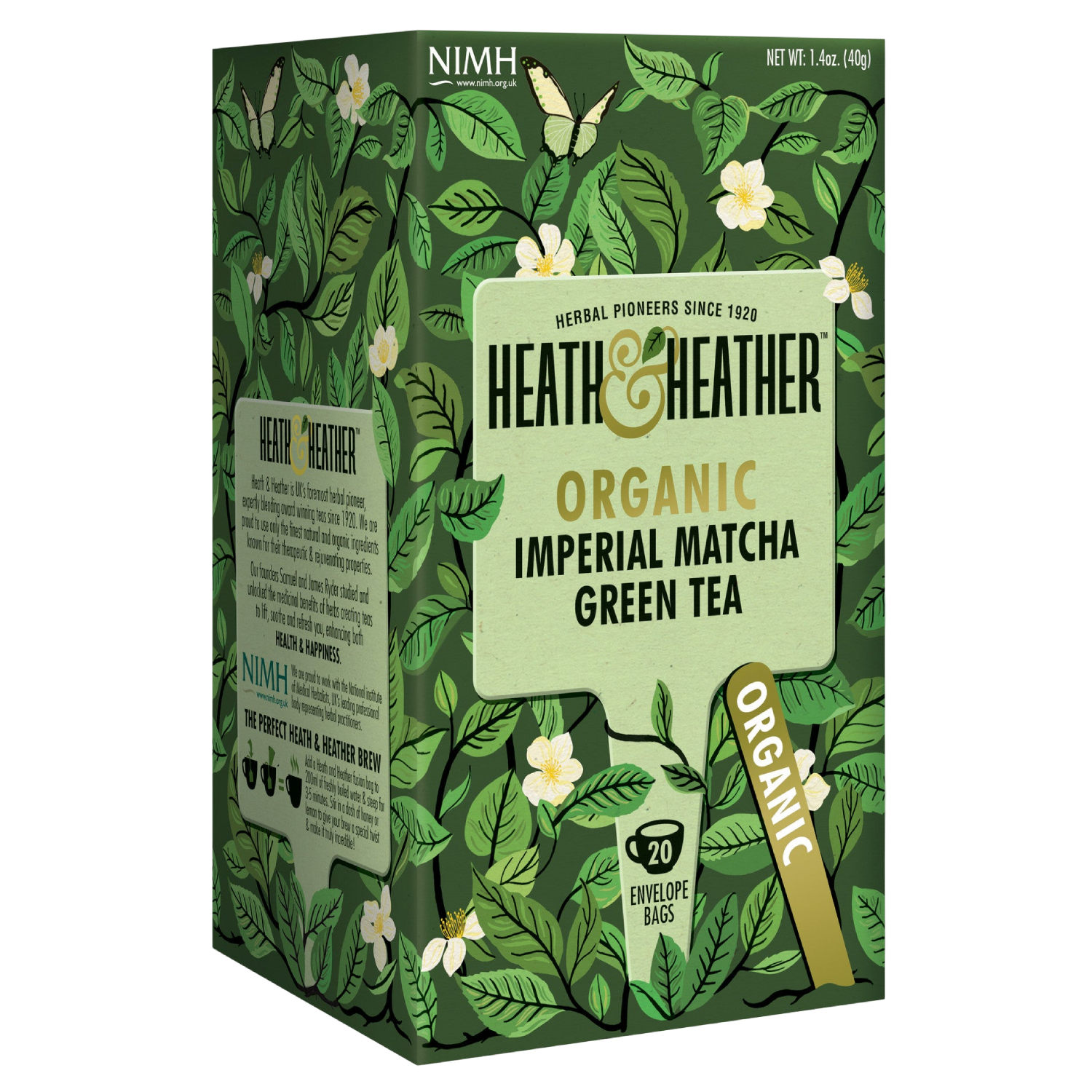 هيث أند هيذر شاي ماتشا إمبيريال العضوي، 20 جرام