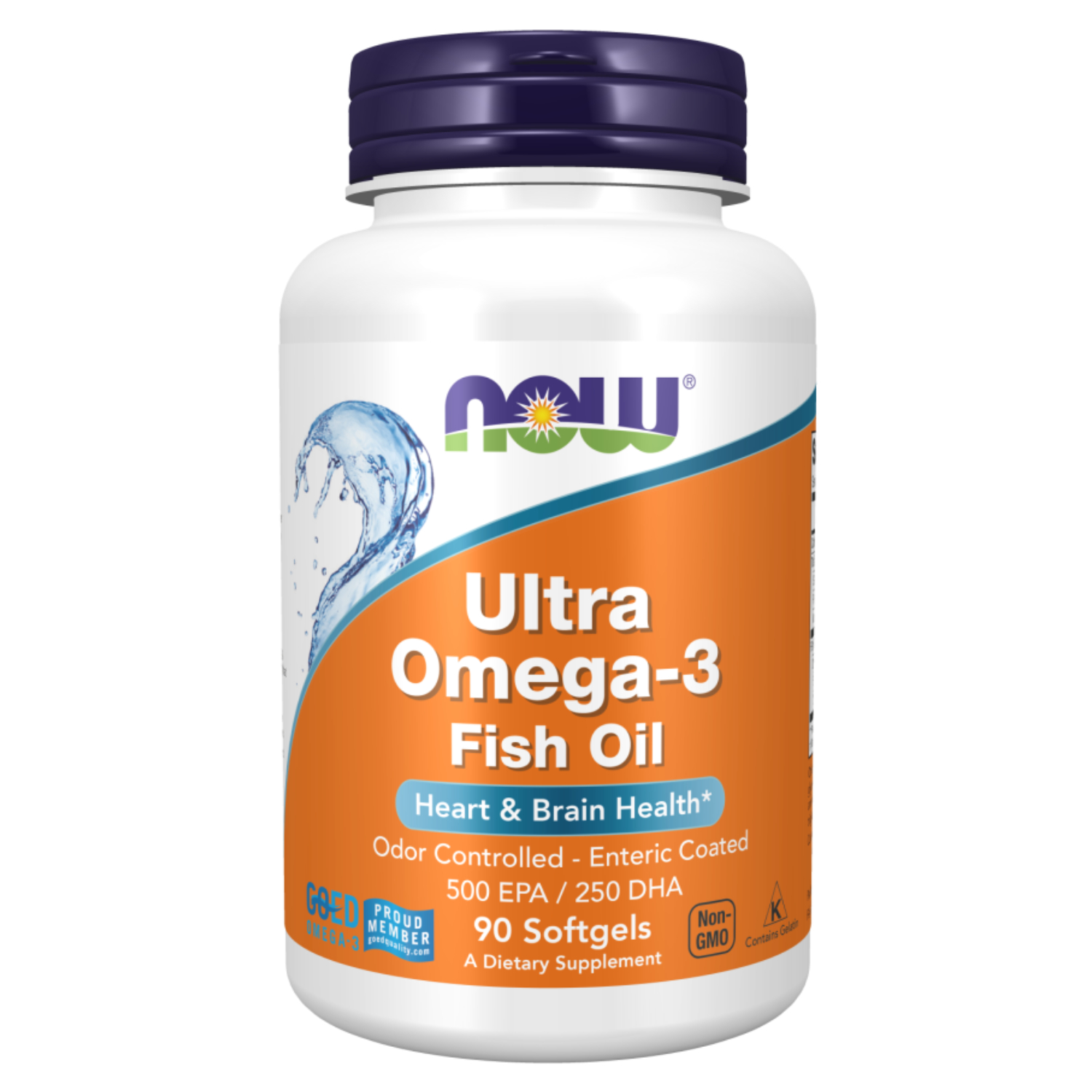 Now Ultra Omega 3 Supplement, Enteric Coated Fish Oil Softgel For Heart & Brain Health, Pack of 90's