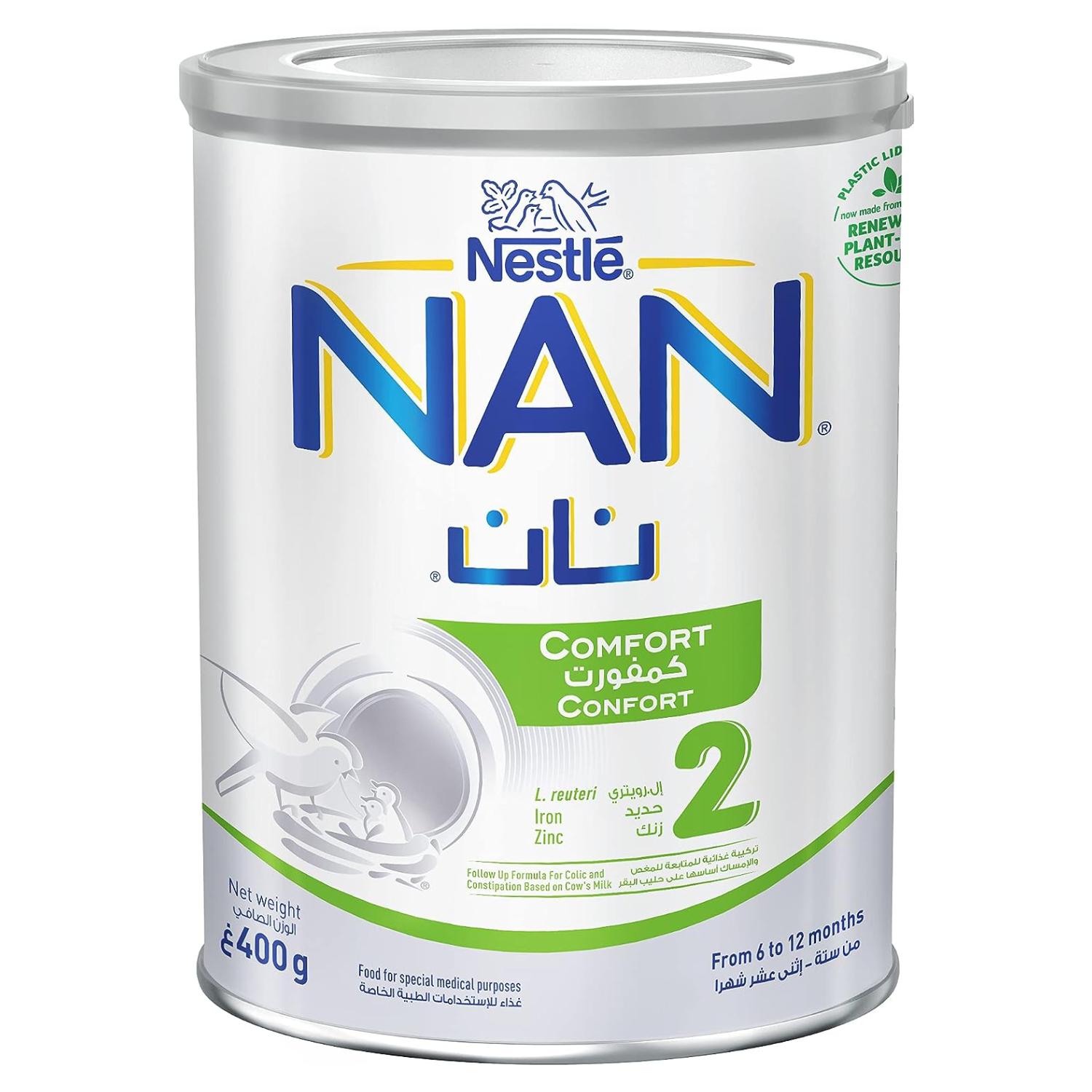 نستله نان Nestlé NAN كومفورت 2 من 6 إلى 12 شهر فورميولا متابعة 400 جرام