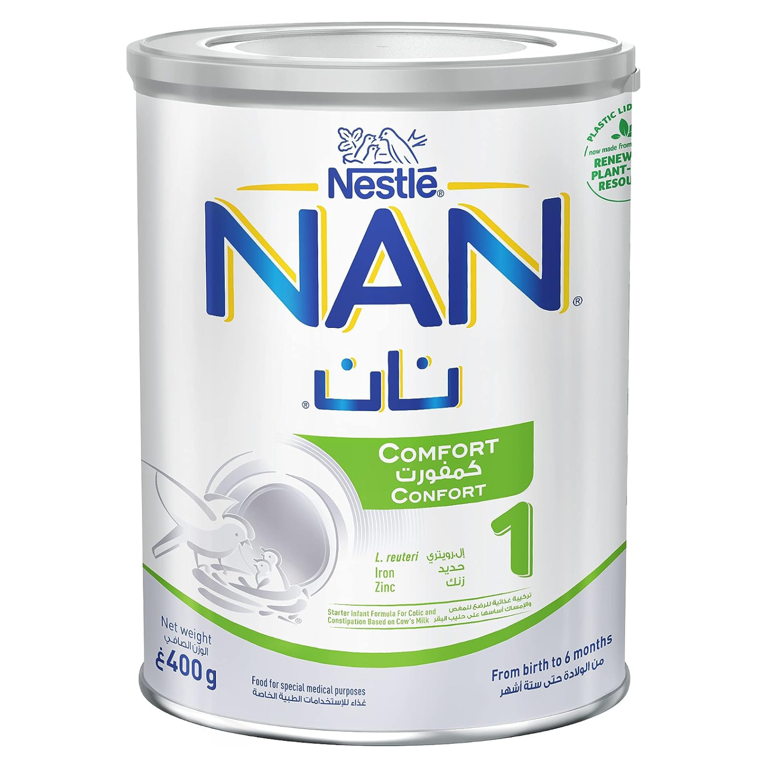 نستله نان Nestlé NAN كومفورت 1 من سن الولادة حتى 6 اشهر تركيبة الرضع 400 جم