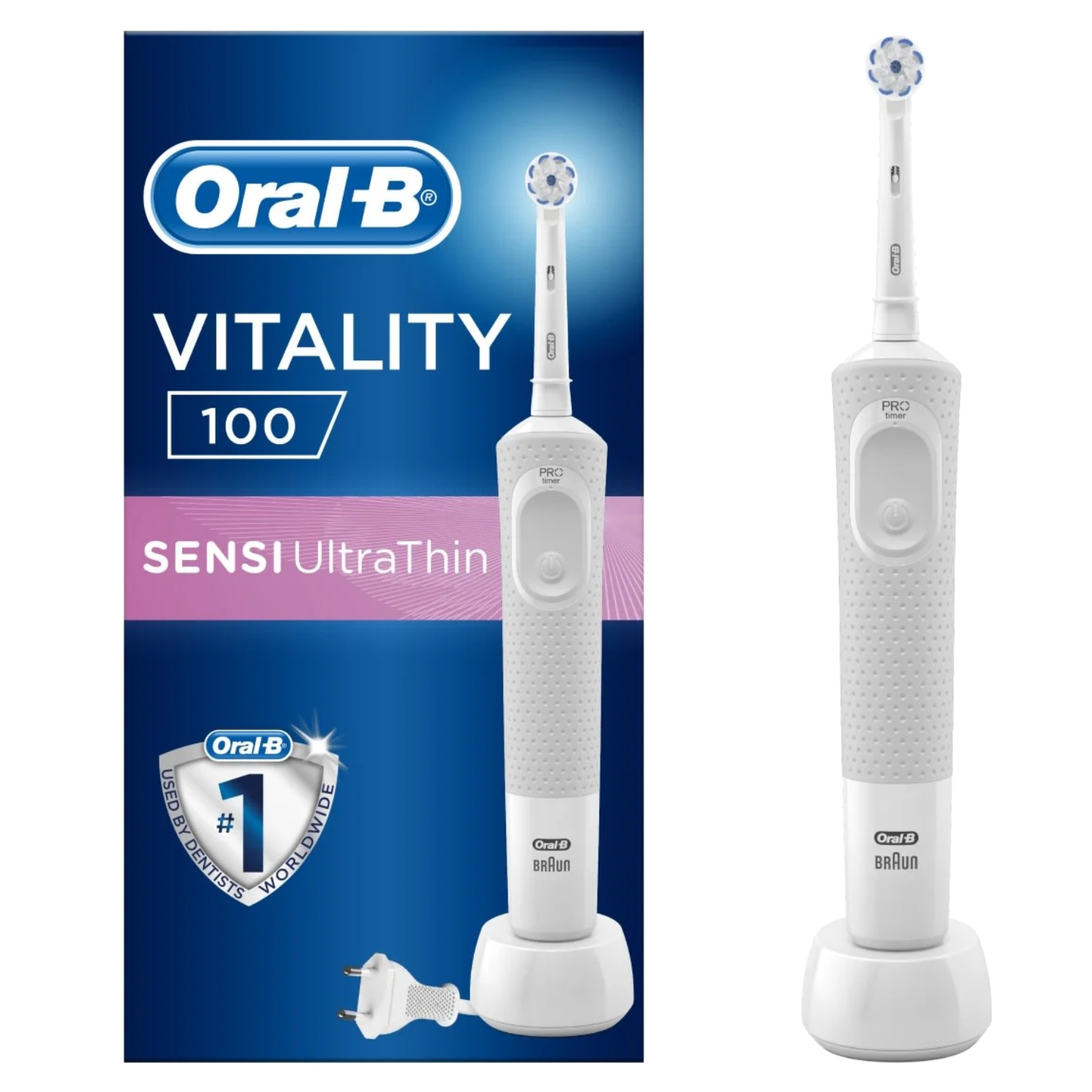 أورال-بي Oral-B فيتاليتي دي سينسي فرشاة أسنان كهربائية رفيعة للغاية قابلة لإعادة الشحن