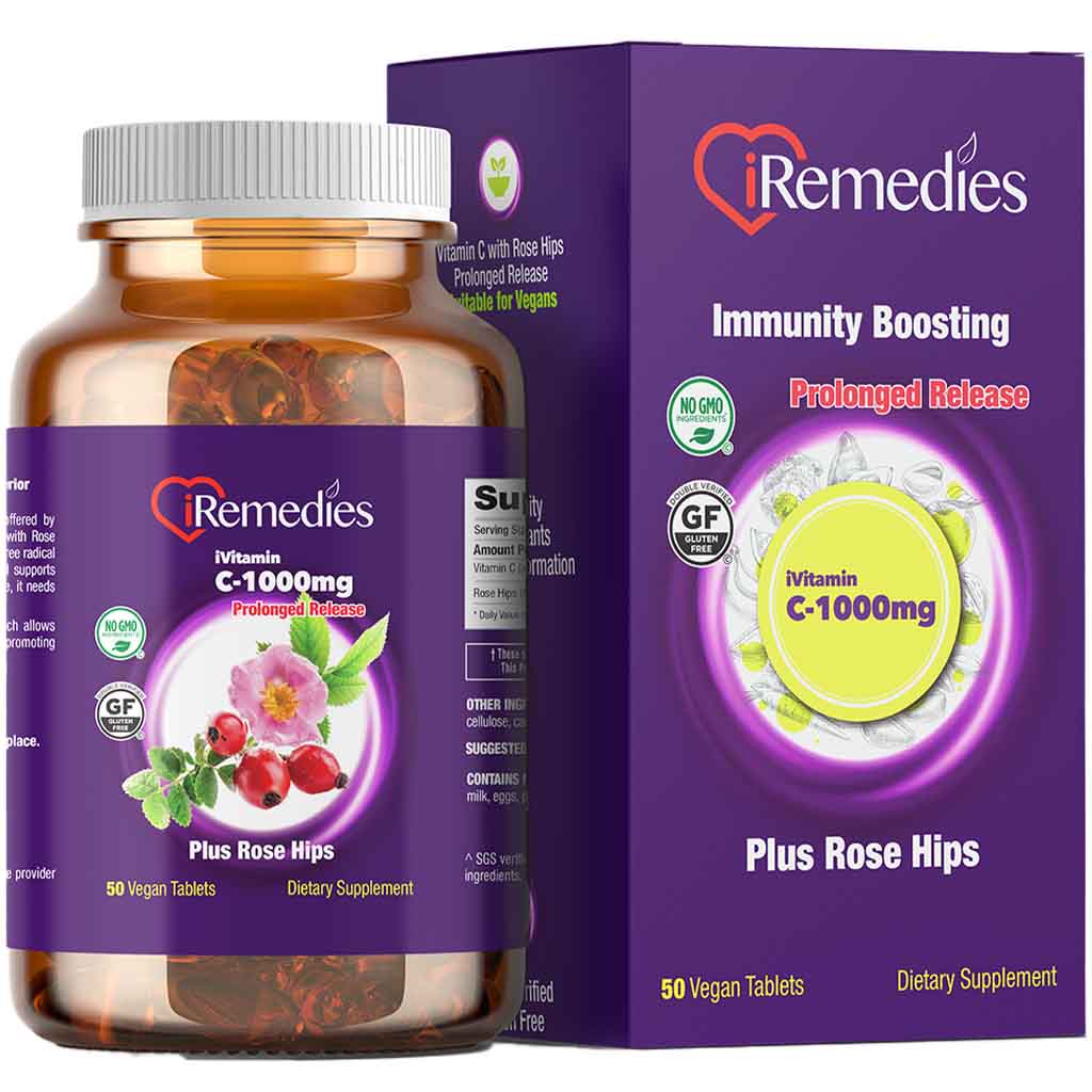iRemedies iVitamin C 1000mg Plus Rose Hips Tablets 50's