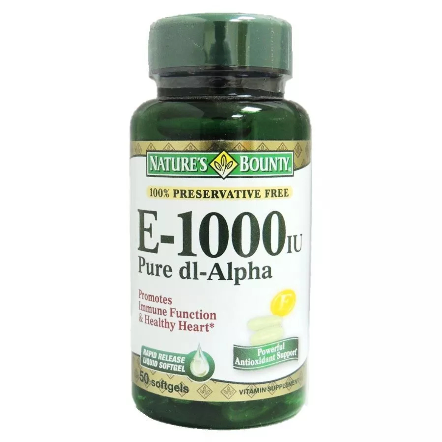 Nature's Bounty Vitamin E 1000IU Softgels 50's