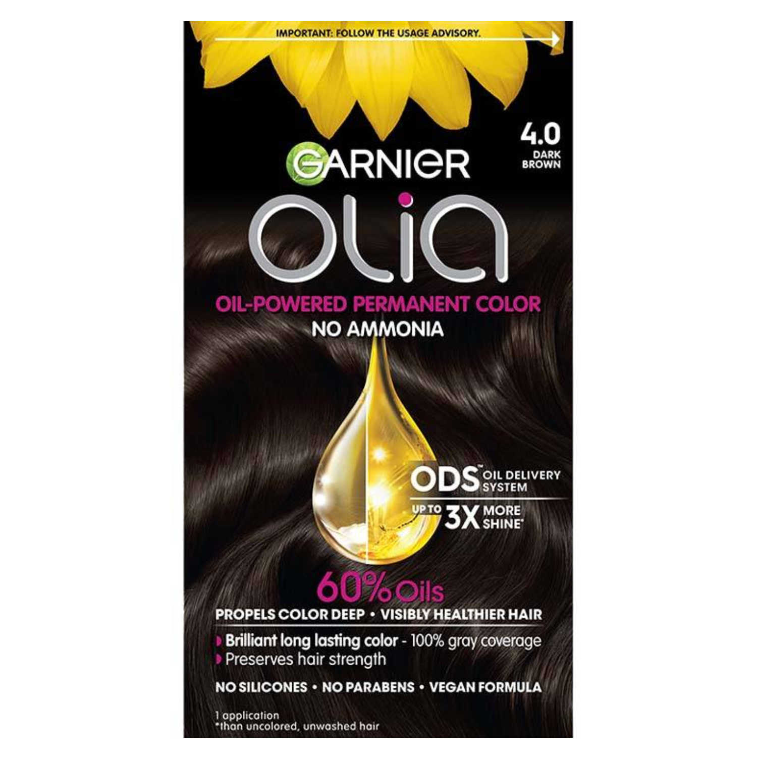 Garnier Olia Permanent Hair Color 4.0 Dark Brown 1Kit