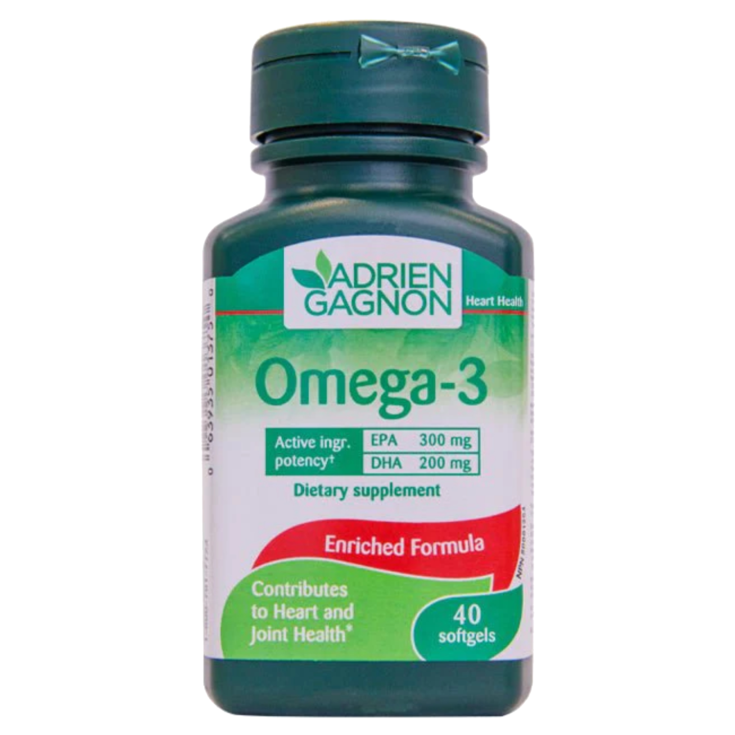 Back Image for Adrien Gagnon Omega 3 Enriched Formula 1000mg SG Capsules 40's