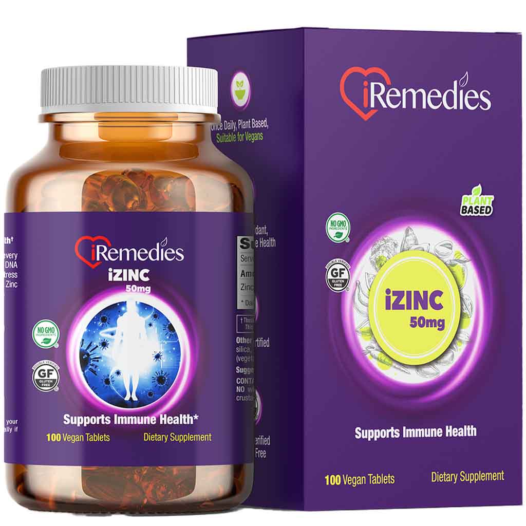 iRemedies iZINC 50mg Vegan Tablets 100's