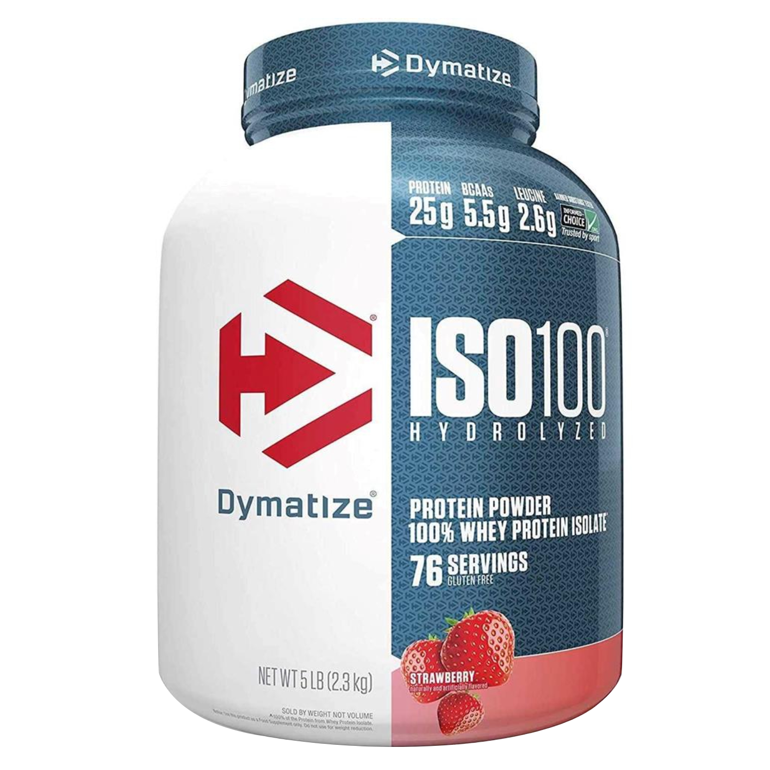 Back Image for Dymatize ISO 100 Carb Whey Strawberry Protein Powder 5lbs