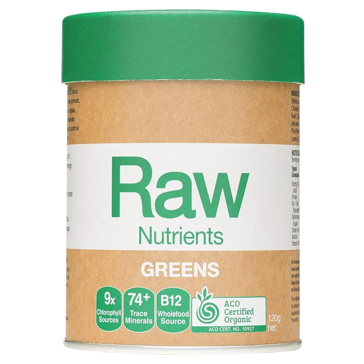 Amazonia Raw Greens Mint &Vanilla 120g