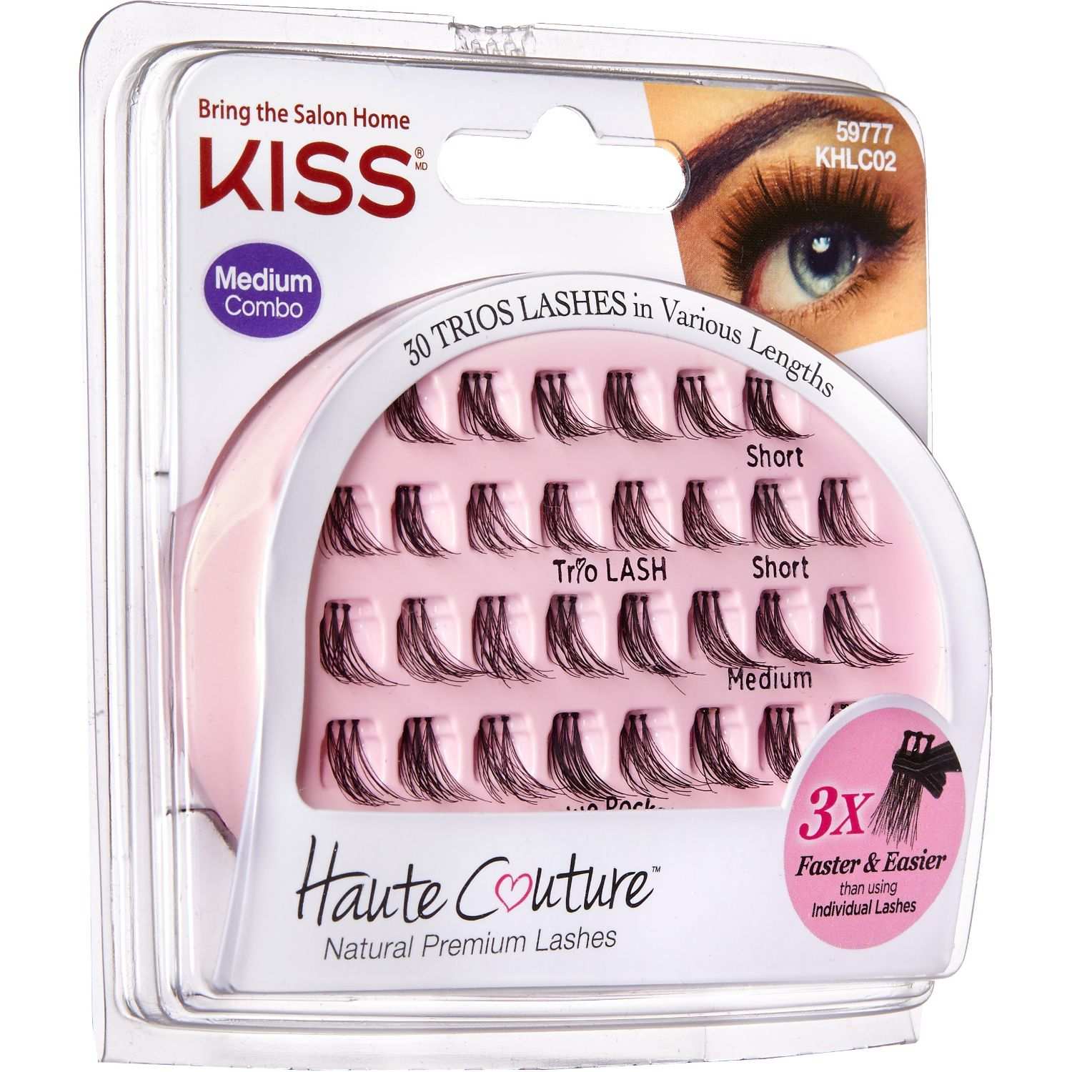 Product Image for Kiss Haute Couture Trio Eye Lashes Medium KHLC02 25g