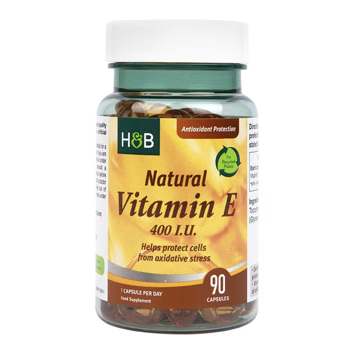 H&B Natural Vitamin E 400IU Capsules For Antioxidant Protection, Pack of 90's