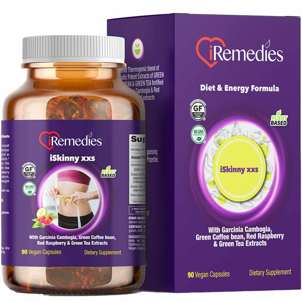 iRemedies iSkinny xxs Vegan Capsules, Gluten free, Pack of 90's
