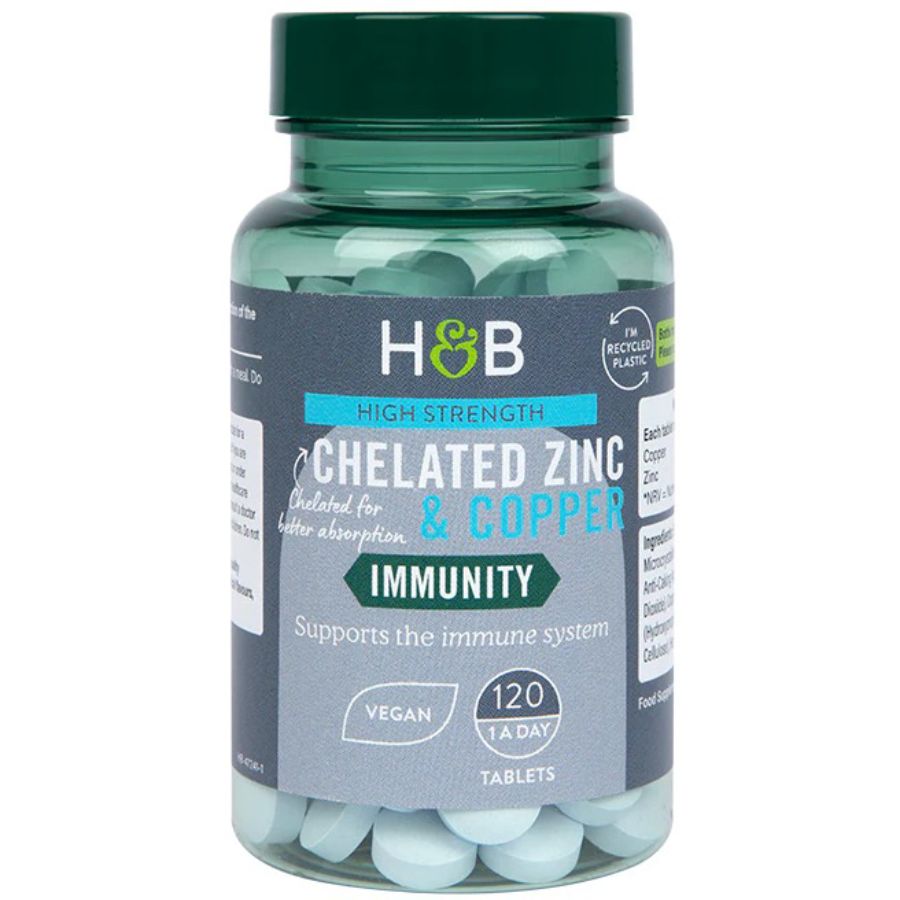 Product Image for Holland & Barrett HIGH STRENGTH CHELATED ZINC & COPPER 120's