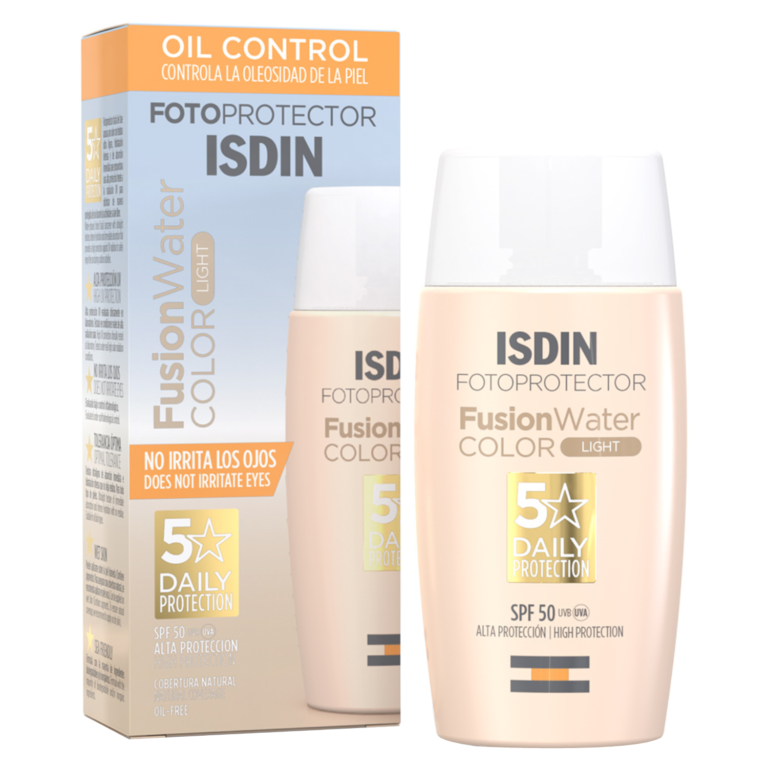 Product Image for Isdin Fusion Water SPF50 Color Light 50ml