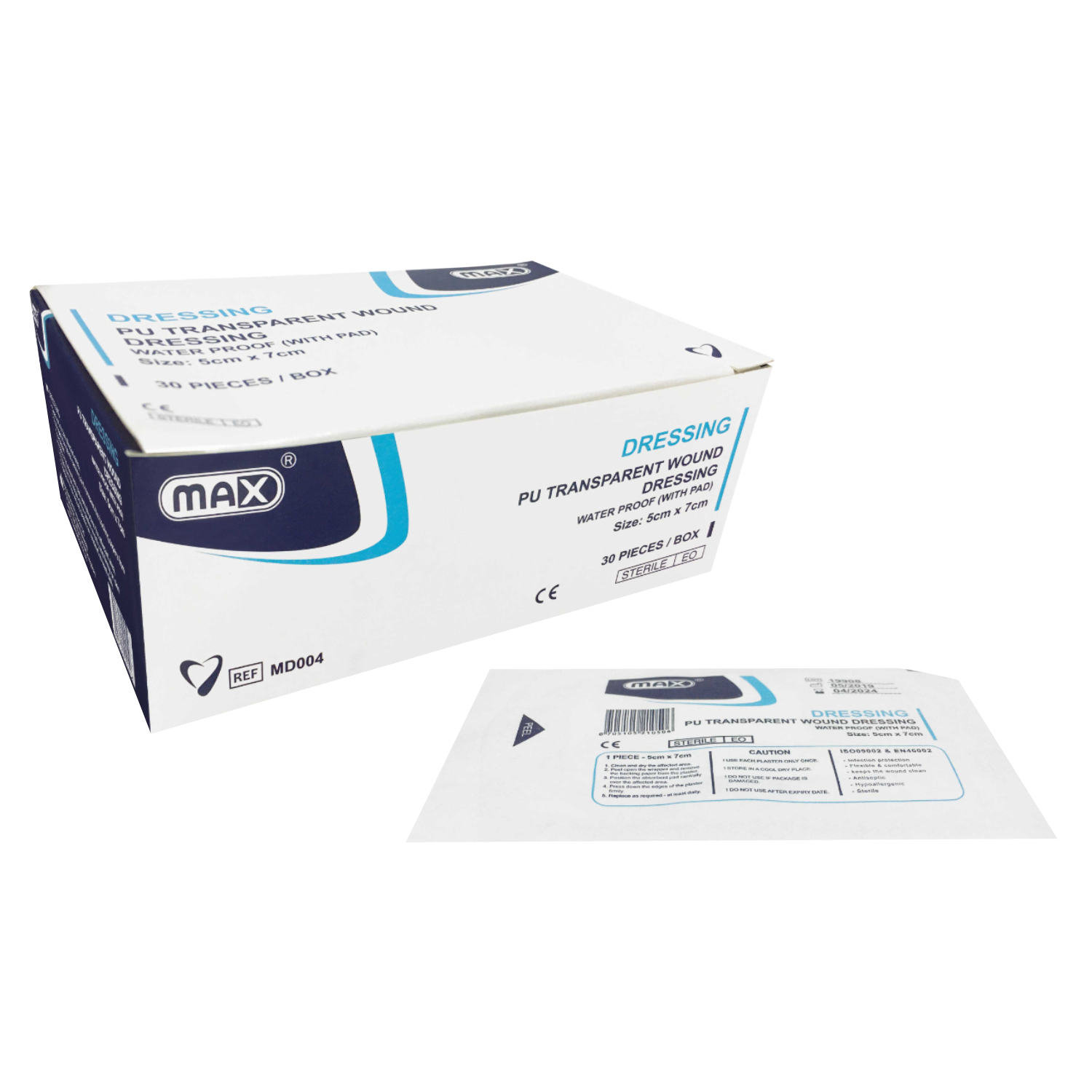 Product Image for Max Pu Transparent Adhesive Wound Dressing Pad 5X7cm 30pcs