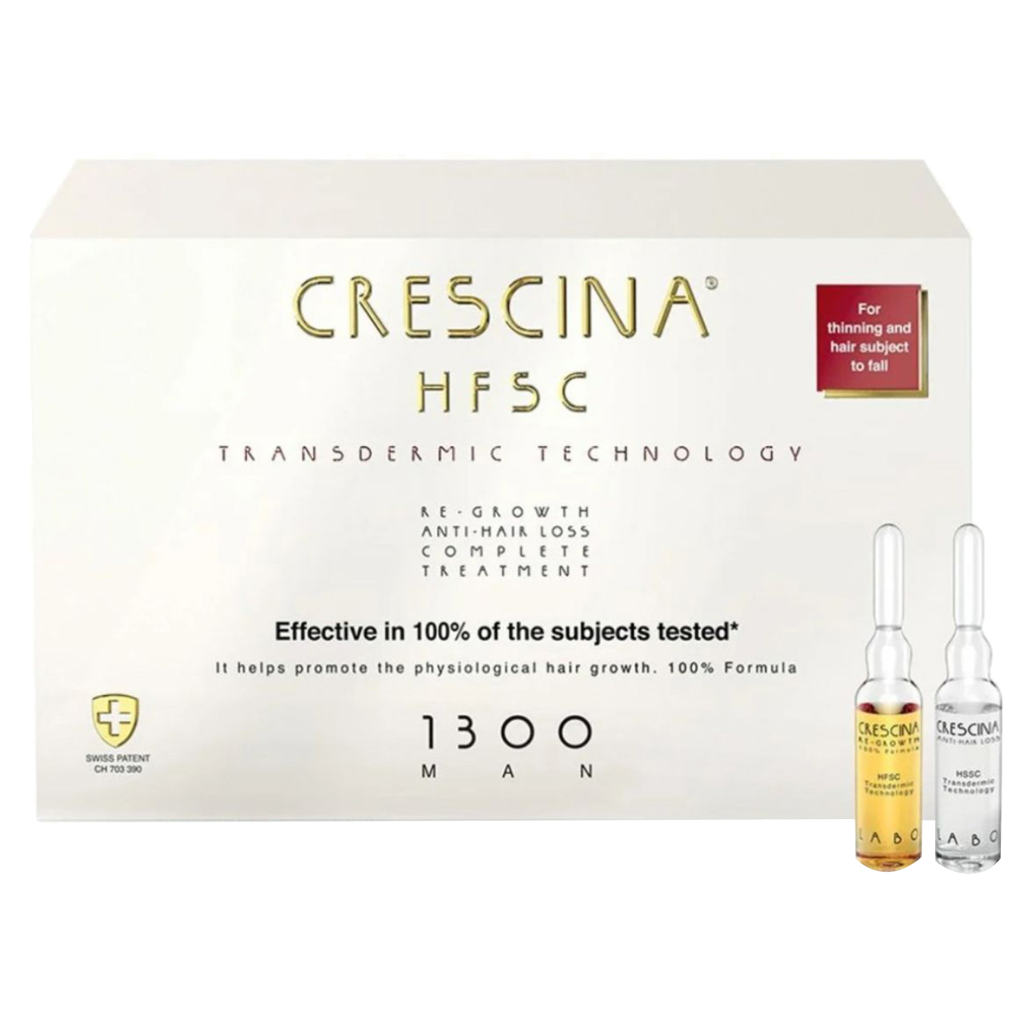 Crescina HFSC Transdermic Treatment 1300 Man Ampoules 3.5ml x10+10