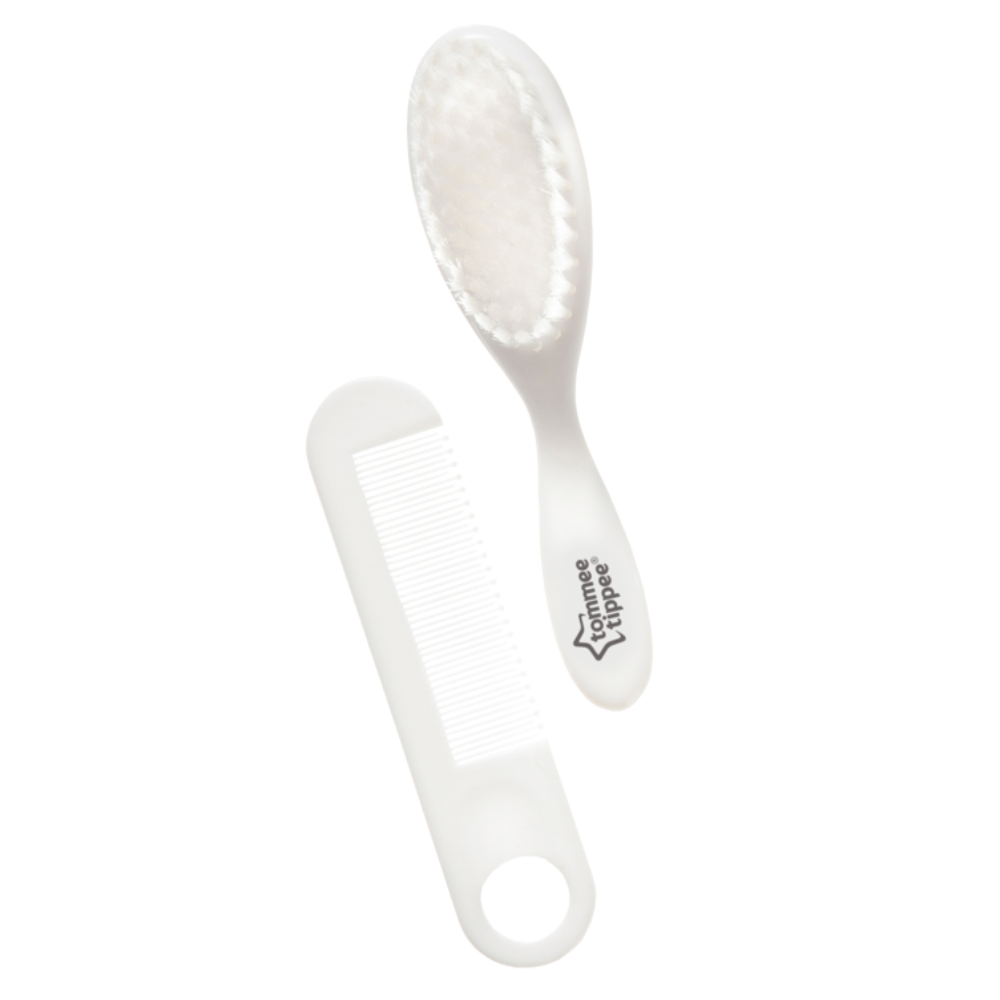 Product Image for Tommee Tippee Essentials Baby Brush And Comb 2 Pcs -White