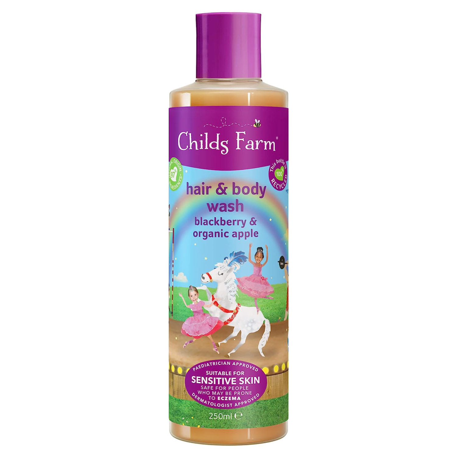 Childs Farm Hair & Body Wash For Kids, Blackberry & Organic Apple 250ml 