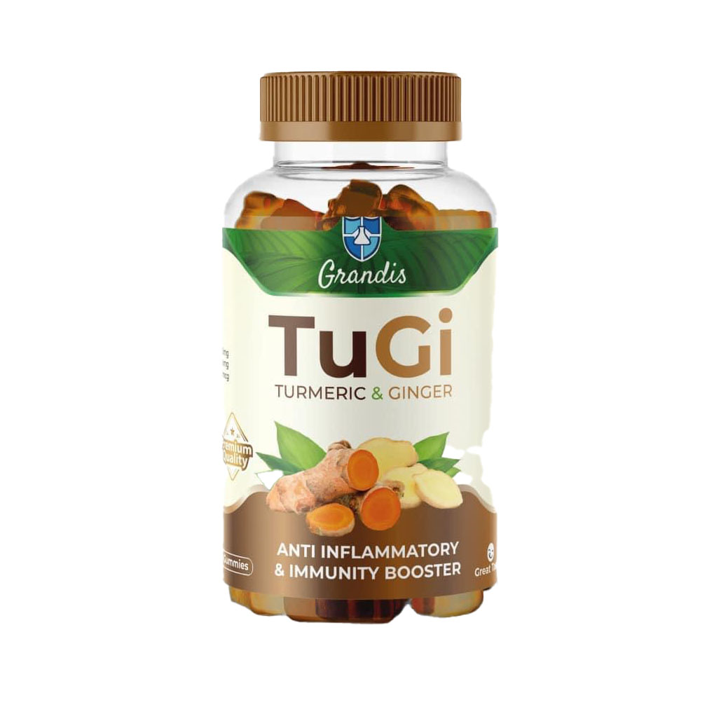 Grandis Tugi Turmeric & Ginger Gummies For Anti-inflammatory & Immune Support, Pack of 60's
