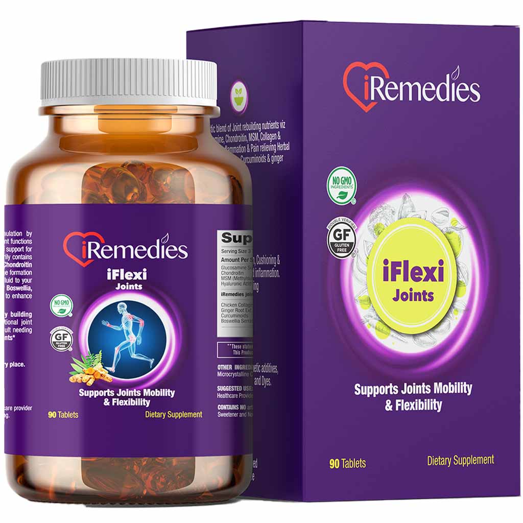 iRemedies iFlexi Joints Tablets, Gluten free, Pack of 90's