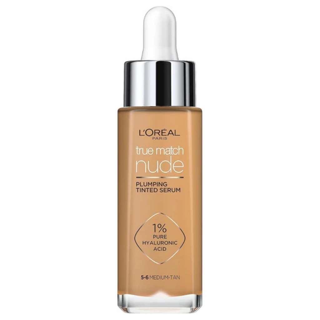 L'Oreal True Match Nude Plumping Tinted Hyaluronic Acid Serum, Shade 5-6 Medium Tan