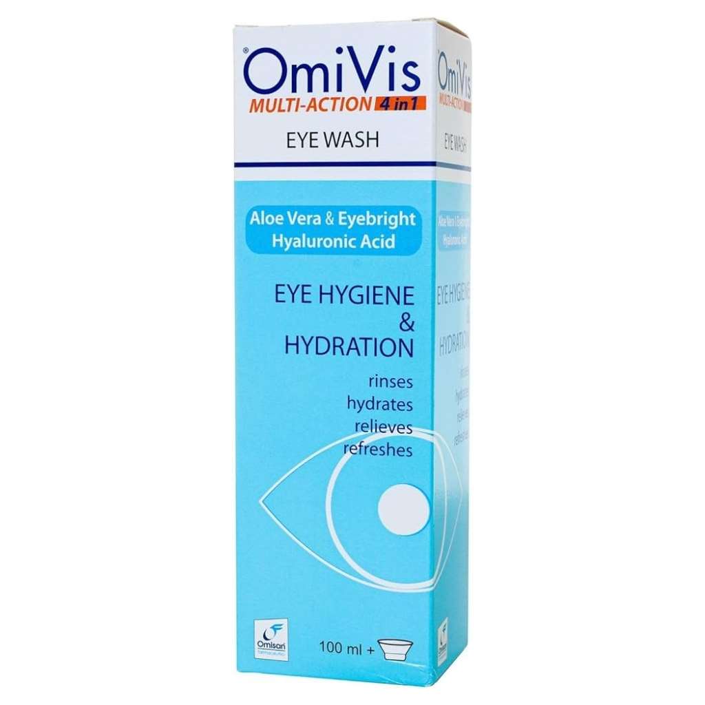Omivis Multi Action Eye Wash With Hyaluronic Acid, Eyebright & Aloe Vera 100ml