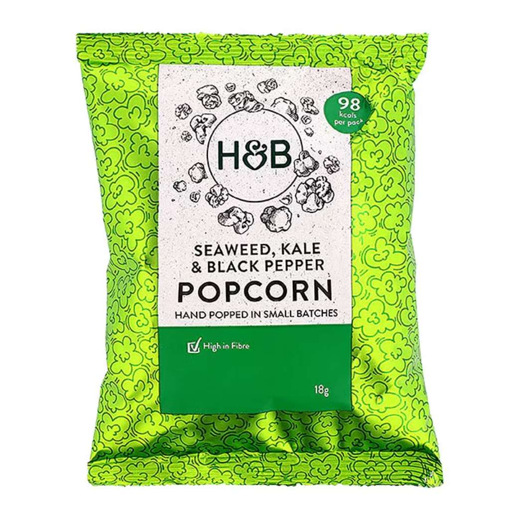 H&B Popcorn Seaweed, Kale & Black Pepper 18g