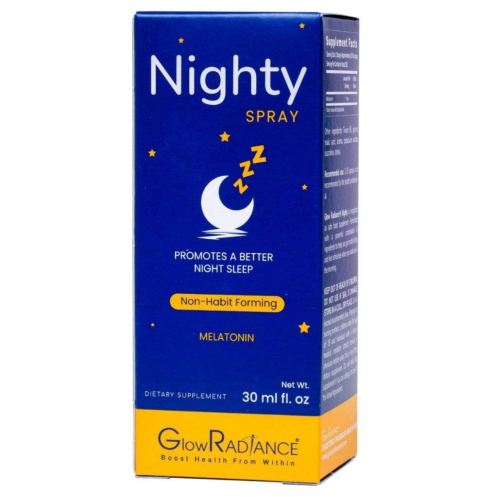 GlowRadiance Nighty Spray Sleep Supplement, Melatonin For Sleep 30ml