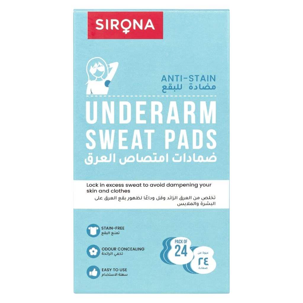Sirona Underarm Sweat Pads, Odour concealing, Pack of 24's