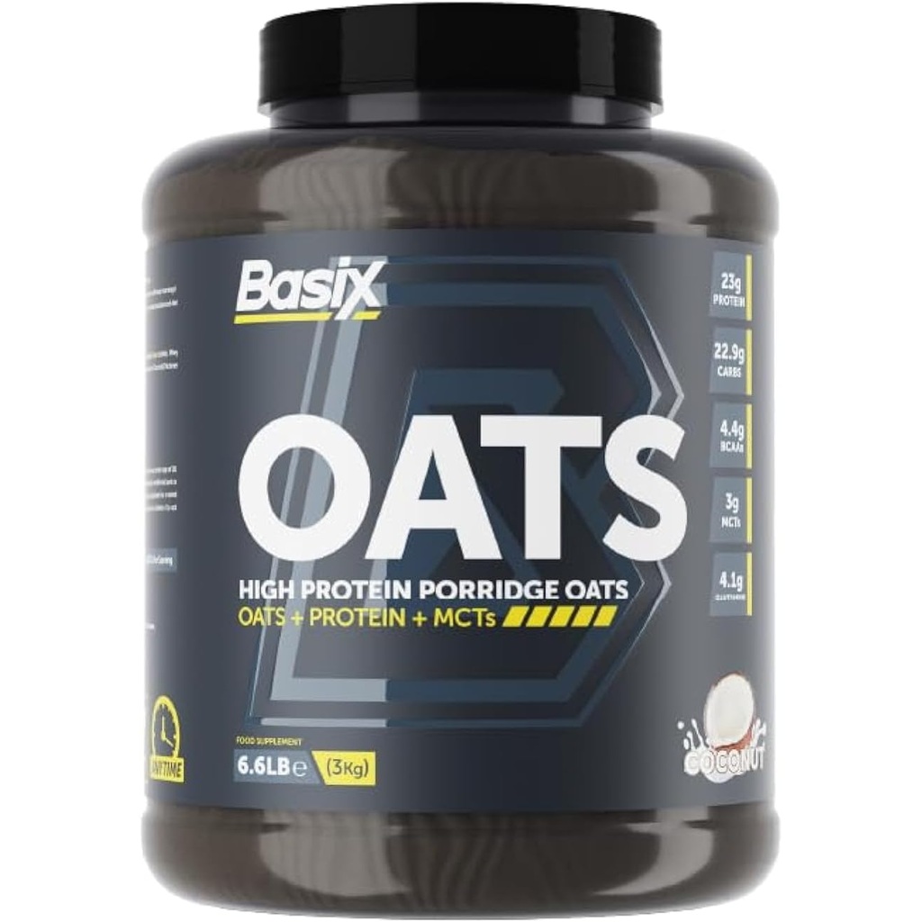 Basix High Protein Porridge Oats With MCT, Breakfast & Healthy Snack, Coconut 6.6lbs