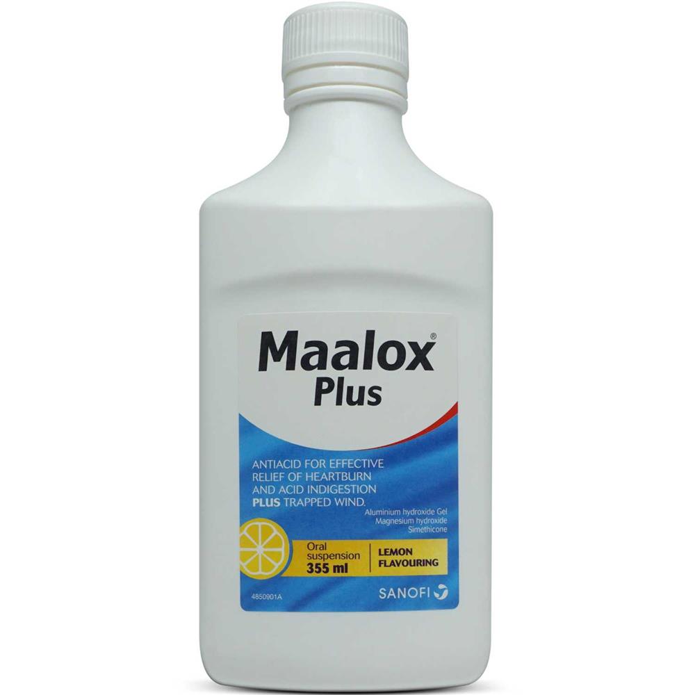 Back Image for Maalox Plus Suspension 355ml