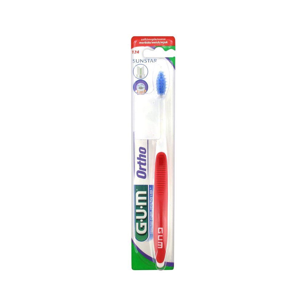 Back Image for Gum Orthodontic Toothbrush Red