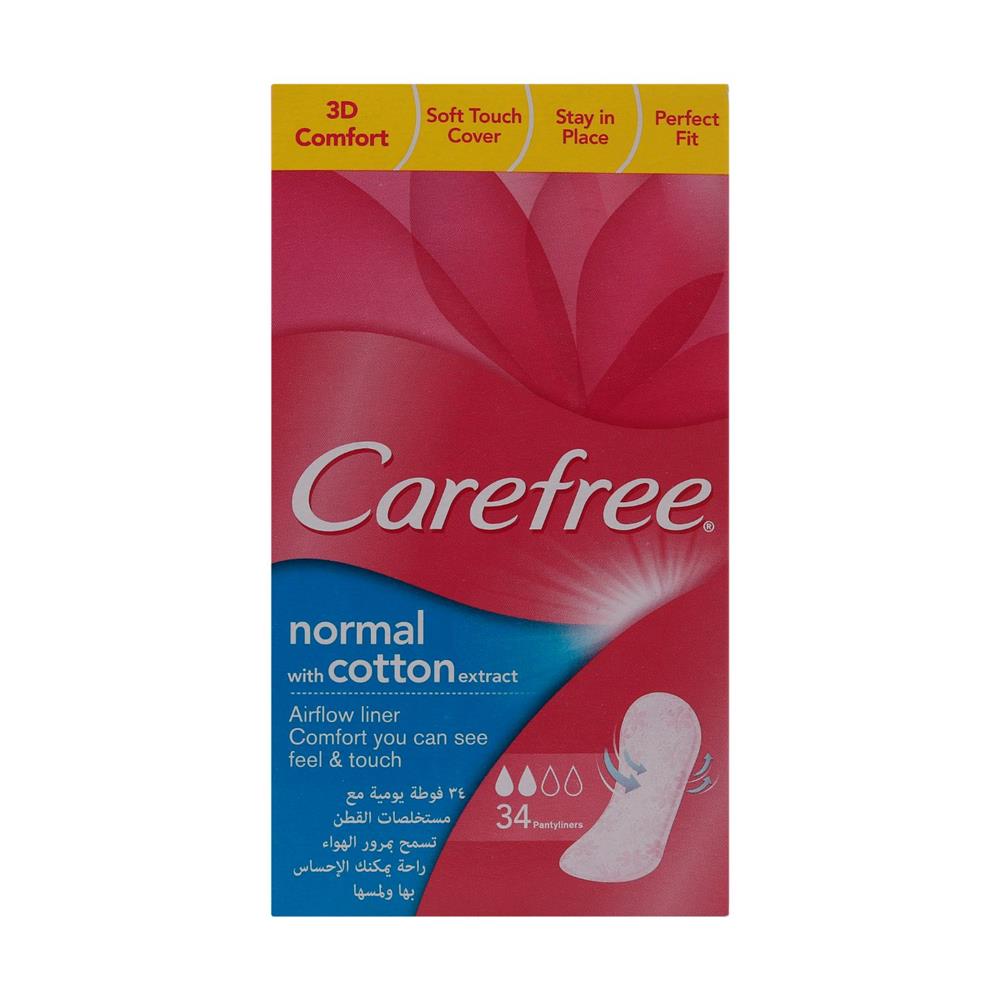 Back Image for Carefree Panty Liners Cotton Feel Pack of 34's