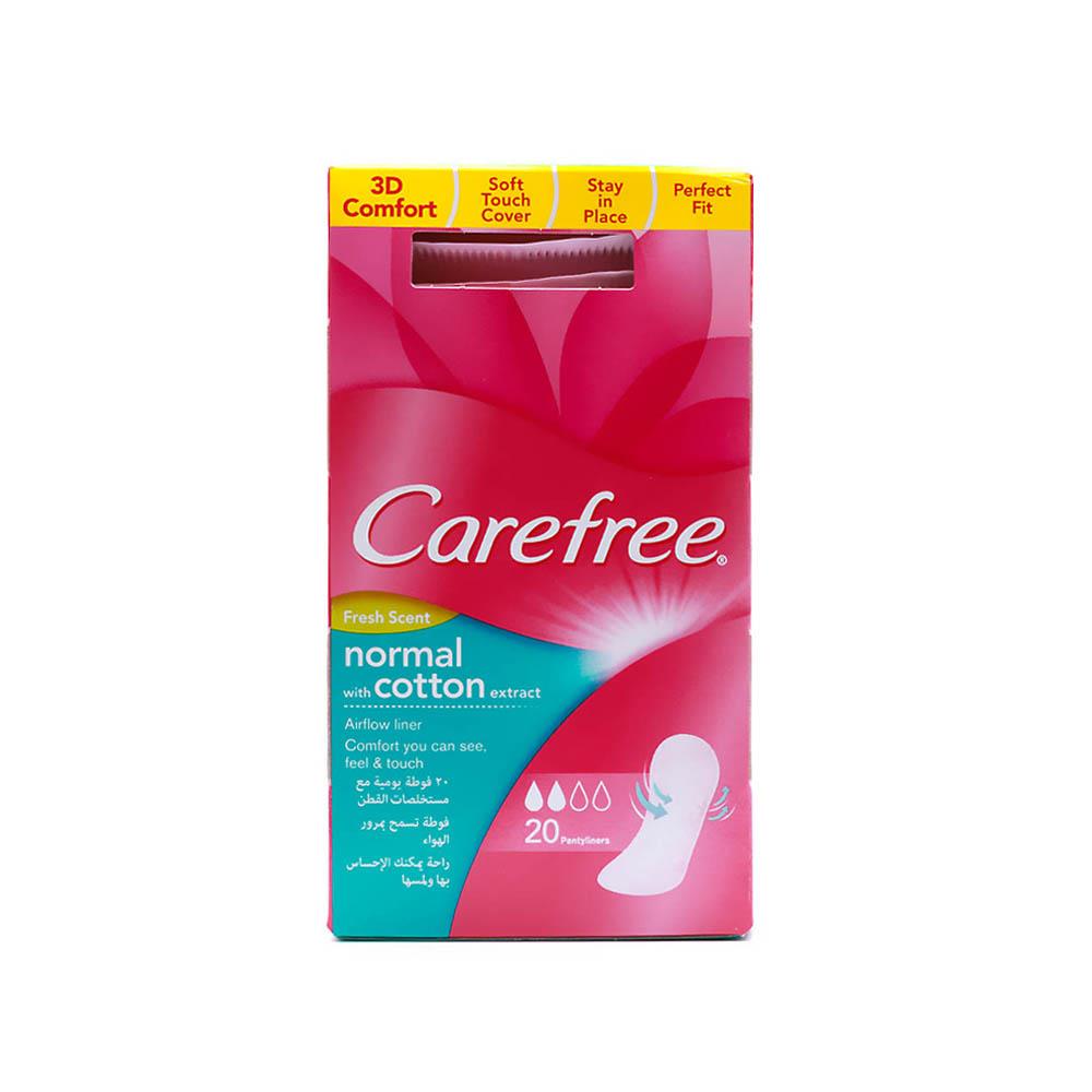 Back Image for Carefree Panty Liners Cotton Feel Fresh Scented Pack of Individually Folded 20's